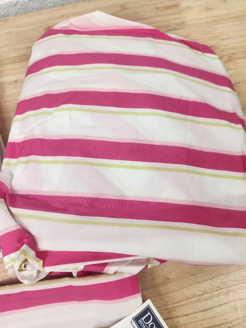 Pottery Barn Kids Aimee Twin Sheet Set With 1 Sham Pink Green Stripe 2006 NOS